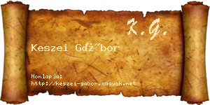 Keszei Gábor névjegykártya