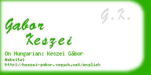 gabor keszei business card